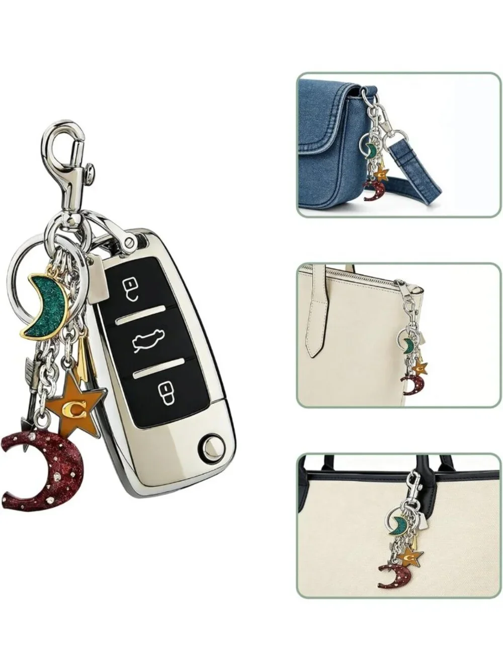 Cute Star Moon Alphabet Keychain | Adorable Bag Charm & Purse Accessory for
